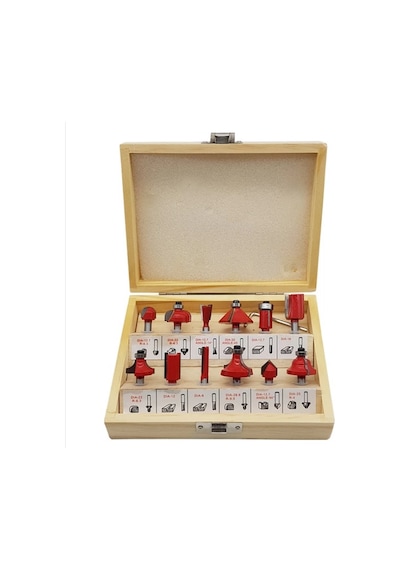 Rekotools-12 Parça Freze Uç Takımı Ahşap Oyma Ağaç Delme Çantalı