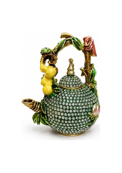 2 Adet Taşlı Demlik Dekoratif Çaydanlık Tasarımlı Sunum Demliği, Süslü Taş İşlemeli, Tea Pot, 11 X 8 Cm