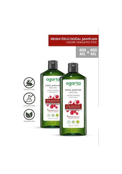 Agarta Reishi Mantar Özlü Şampuan 2 x 400 ML