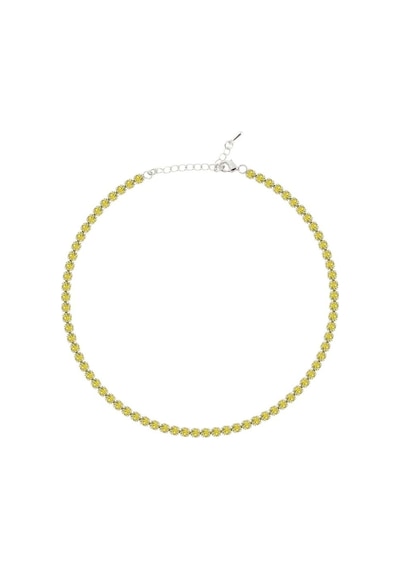 Merano Design 4mm Sarı Su Yolu Gümüş Choker Lila