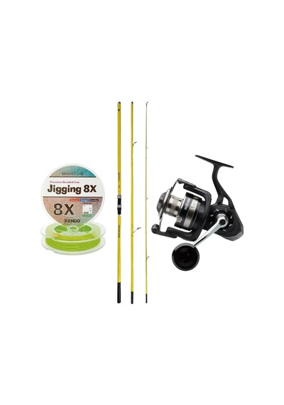 Outdoor Profesyonel Olta Seti Okuma Makaira Surf 4,50 Cm 100-250 3 Parça Yellow Surf Kamışı&savage Gear Sgs8 8000 Fd Genel