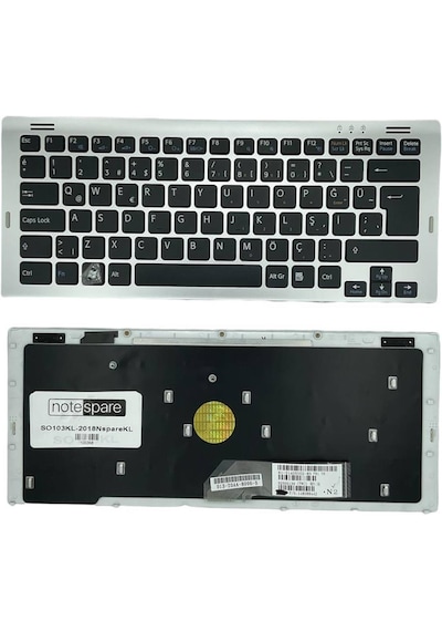 Sony İle Uyumlu Vaio Vgn-sr129eb, Vgn-sr130e, Vgn-sr130eb Notebook Klavye Gümüş Gri Tr