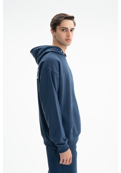 AR-MA Arma Erkek Oversize Kanguru Cepli Şardonsuz 3 İplik Kapşonlu Sweatshirt 001