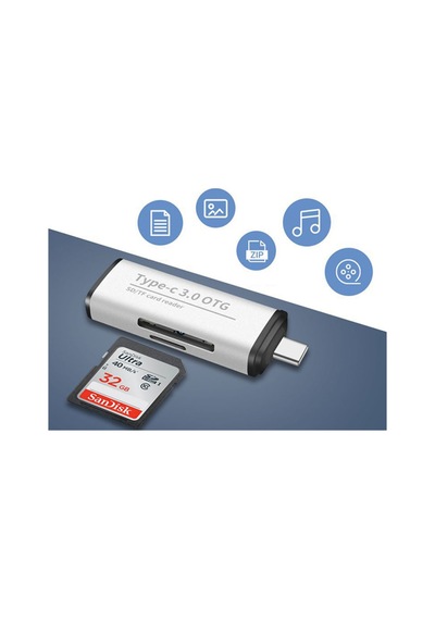 Usb Type C 3.0 Hızlı Card Reader Sd-Tf Hafıza Kart Okuyucu