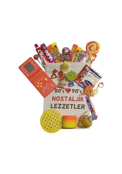 Kese Kırmızı Tetrisli Nostaljik Hediye Paketi 80'ler 90'lar