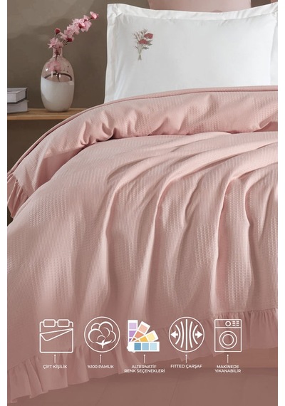 Elart Bahar Pike Takımı 6 Parça 220x230 Cm Pudra Pudra