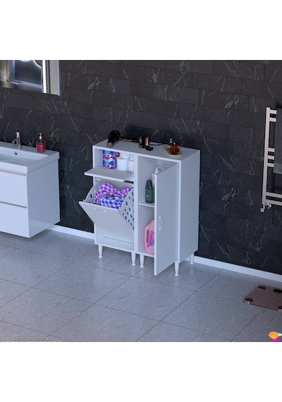 Modilayn Yenice 80x97x32,5 Cm 3 Raflı Ve 3 Sepetli Dolap İle Çamaşırlarınız Artık Daha Düzenli. Beyaz