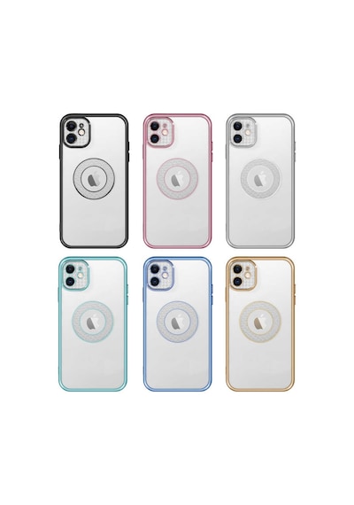 Zore Apple iPhone 12 Uyumlu Kamera Korumalı Logo Gösteren Omsy Esta Kılıf-siyah