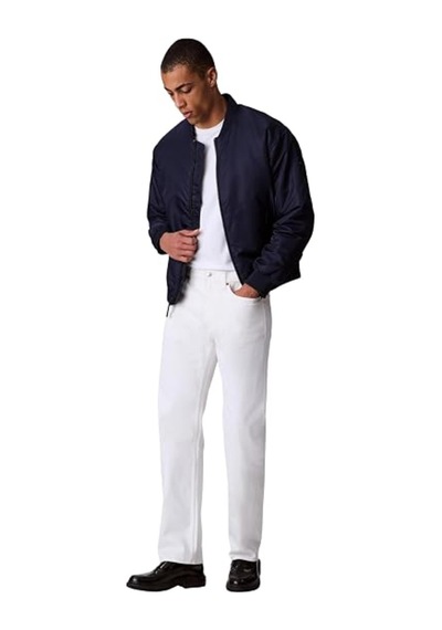 Calvin Klein Stndrd Strght Chalk, Asn Beyaz Erkek Kot Pantolon