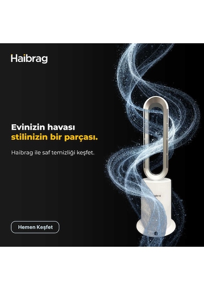Haibrag Tp-09 Pro 4 Ü 1 Arada Isıtma, Soğutma, Hepa Filtre & Hava Temizleme Kanatsız Zemin Tipi Fan Beyaz