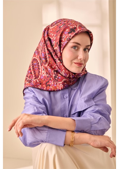 Silk Home Twill İpek Eşarp 11478-19 Siyah, Vişne, Kırmızı, Vizon, Eflatun, Gül Kurusu