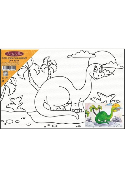 DKT051 desenli tuval kompozit boyama 20x30 cm