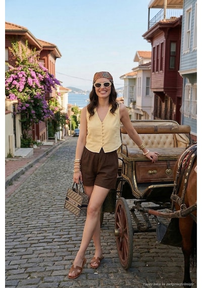 Lela Bayan Yelek 5866661 Sarı
