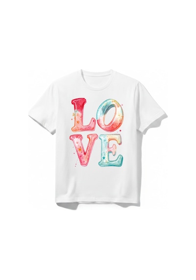 Urbantrendstore Love Temalı Unisex Kız Çocuk Erkek Çocuk Bisiklet Yuvarlak Yaka Basic Kısa Kollu %100 Pamuk Tişört Beyaz