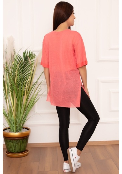 Kalopya Bayan Basic Salaş Esp12 T-Shirt Pembe