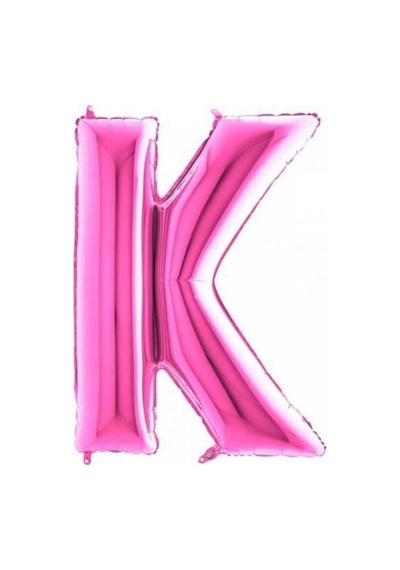 K Harf Folyo Balon Fuşya 100cm Pembe