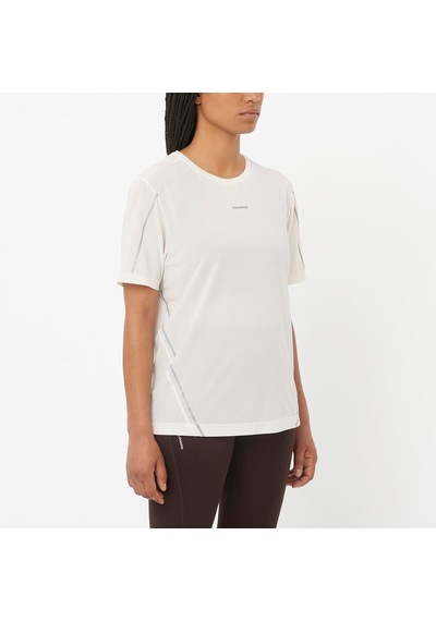 Salomon Shakeout Core Kadın Koşu Tişört Whisper White Lc2660600 Krem