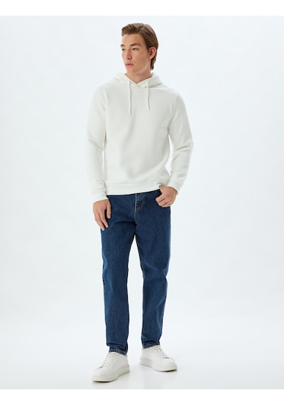 Koton Kapşonlu Sweatshirt Basic Pamuk Karışımlı Beyaz 5wam70001mk Beyaz Koton Kapşonlu Sweatshirt Basic Pamuk Karışımlı Beyaz 5wam70001mk Beyaz