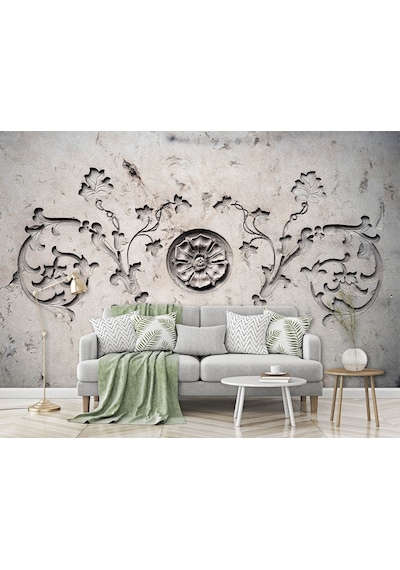 3D Kabartma Relief Desen Duvar Kağıdı