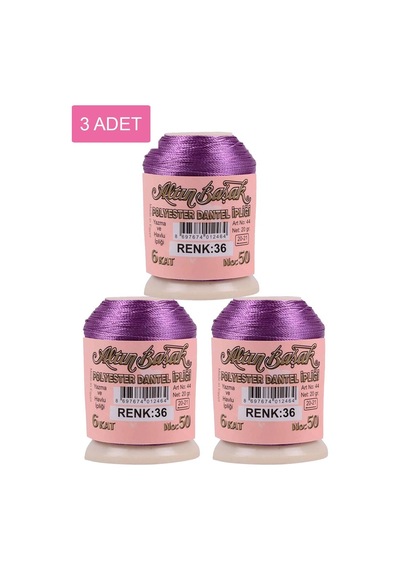 3 Adet Altınbaşak Oya Ve Dantel İpi 20 Gr - Royaleks - No: 036 Çok Renkli