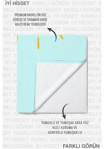 Güneş Temalı Modern Plaj Havlusu - Minimalist Sarı Mavi Yaz Stili Hızlı Kuruyan Mikrofiber Havlu Serin Akasya