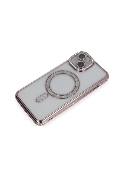 Apple iPhone Uyumlu - 13 Kılıf Joke Simli Magneticsafe Kılıf - Pembe
