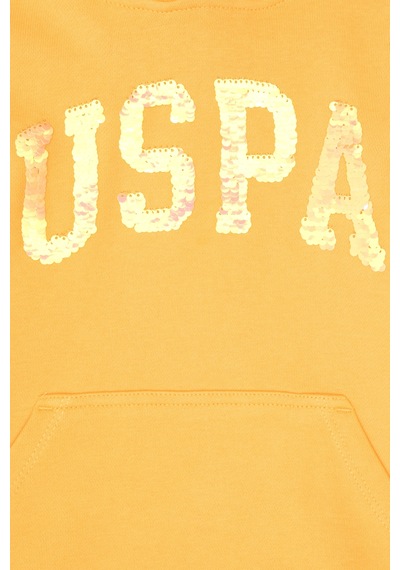 U.S. Polo Assn. Kız Çocuk Kavun Payet İşlemeli Kapüşonlu Basic Sweatshirt 50314312-VR244