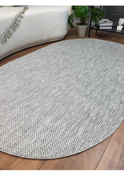 Elit 1017 Gri Sisal Hasır Görünümlü Modern Salon Oturma Odası Dört Mevsim Halı Bej