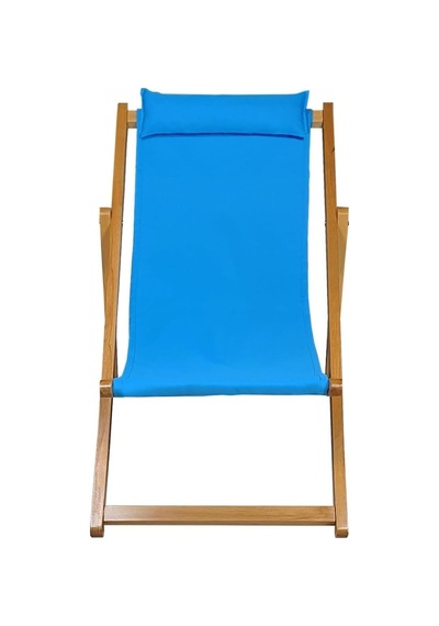 Ahşap Katlanabilir Şezlong, Turkuaz, Plaj Ve Bahçe Kullanımı, 85x55x80 Cm, Üç Kademeli Yatma Ayarlı Çok Renkli