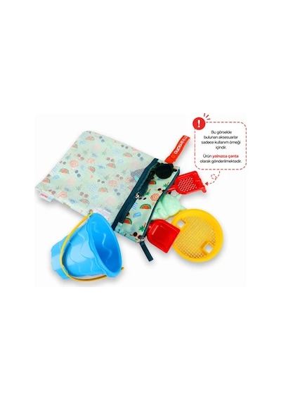 Minimono 2'li Islak & Kuru Çanta Seti Sıvı Geçirmez Pu İç Yüzey Büyük + Küçük Boy 2'li Set Plaj