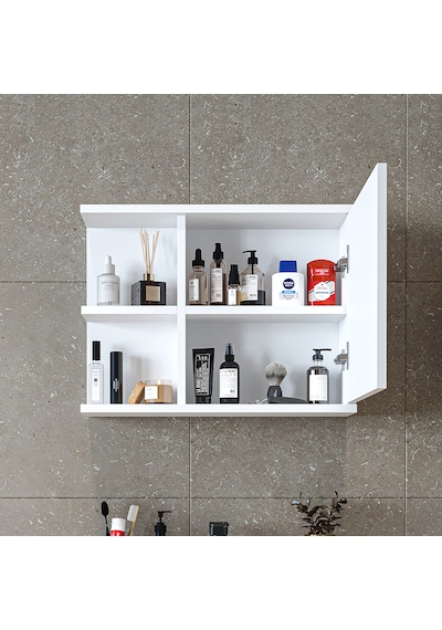 Kulpsuz Tek Kapaklı Mat Suntalam 60 Cm Aynalı Banyo Üst Dolap Byz Mat Beyaz Kulpsuz Tek Kapaklı Mat Suntalam 60 Cm Aynalı Banyo Üst Dolap Byz Mat Beyaz