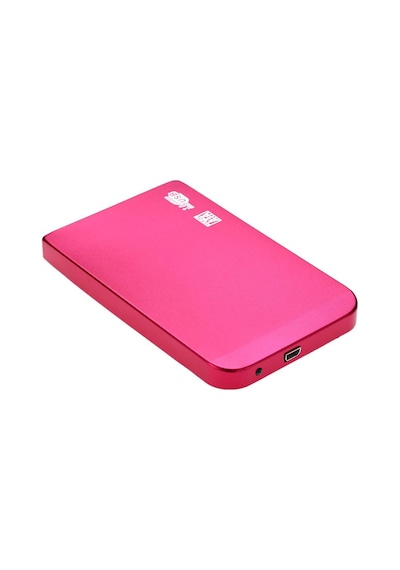 Wozlo 2.5 Sata Harddisk Kutusu - Ultra Slim Alüminyum Gövde Hdd Kutu - Vidasız Montaj - Pembe