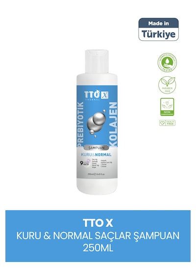 Tto X Kuru ve Normal Saçlar Için Şampuan Kolajen ve Prebiyotik 500Ml