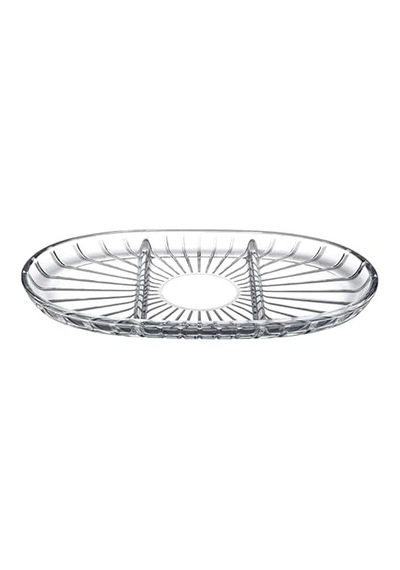 Elegant Bölmeli Oval Tabak 163x278 Mm 000-seffaf 1 Ofset Hediyelik Kutu 6 Paşabahce Açık Gri