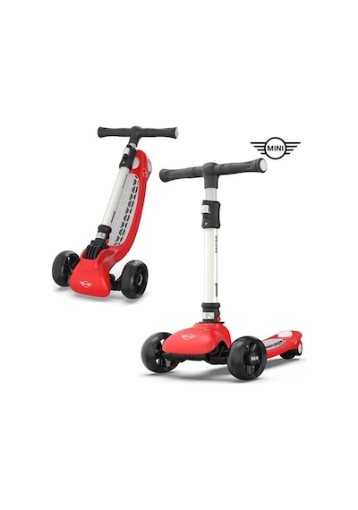 Lisanslı 3 Tekerlekli Katlanabilir Ayarlanabilir Işıklı 50 Kg Taşıma Kapasiteli Scooter Kırmızı
