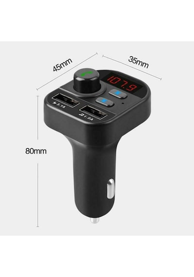 Carx9 Bluetooth Araç Kiti Fm Transmitter Çift Usb Çıkışlı