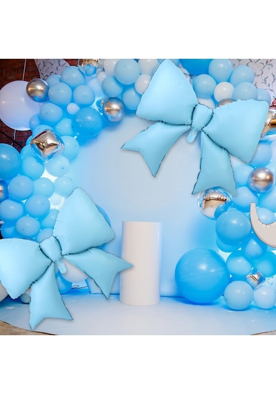 Saten Fiyonk Folyo Balon Mavi 98x75 Cm Kırmızı