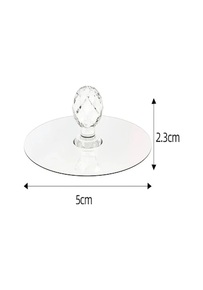 Mucit Home Şeffaf Kristal Başlıklı 2'li Yapışkanlı Kulp Dolap Çekmece Kulp Tutacak Askı Renkli