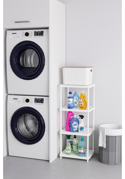 Beyaz 4 Katlı 33x40 Ekstra Geniş Düzenleyici Mutfak Banyo Ve Kiler Rafı