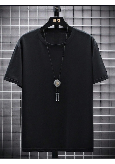 Startmore Düz Renk Oversize Unisex T-shirt Siyah