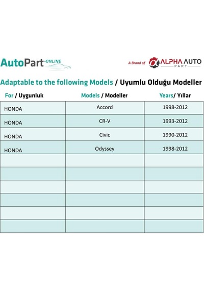 Honda Accord Cr-v Civic Odyssey İçin Çamurluk Tamponu İtmeli Klips - 100 Adet