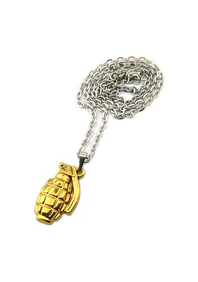 El Bombası - Grenade - Kolye - Gold Görünümlü Altın