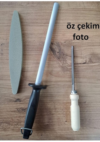 Masat Eğe Bileme Taşı 3lü Set Bıçak Satır Nacak Balta Bileme Seti