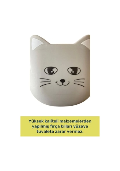Özel Dizayn Yüksek Kaliteli Tuvalete Zarar Vermeyen Kedi Tasarımlı Ergonomik Tuvalet Fırçası