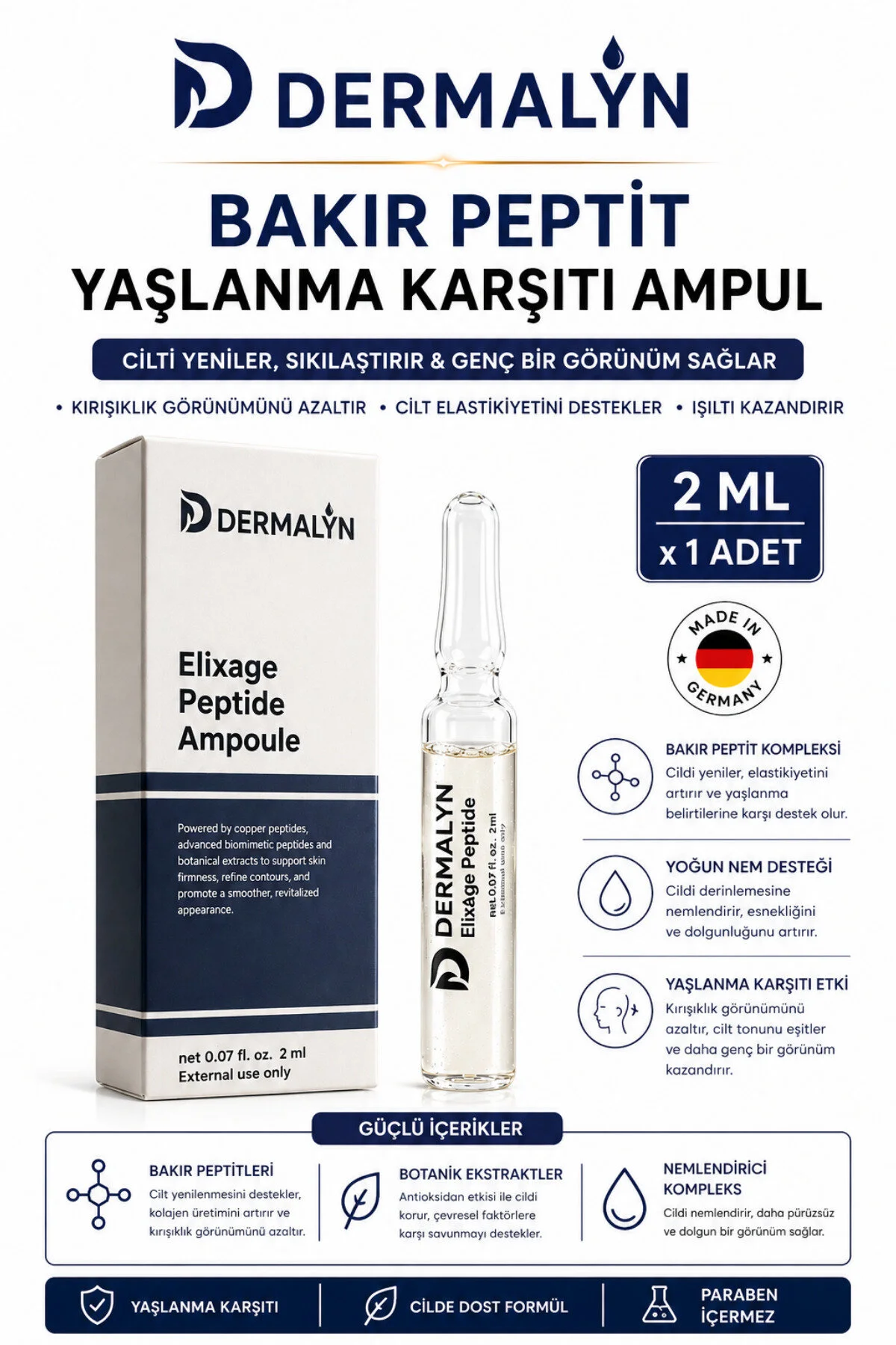 Dermalyn 7 Li Cilt Bakım Seti Kırışıklık Leke Somon Dna Kök Etkili Ampul Serum Dermaroller