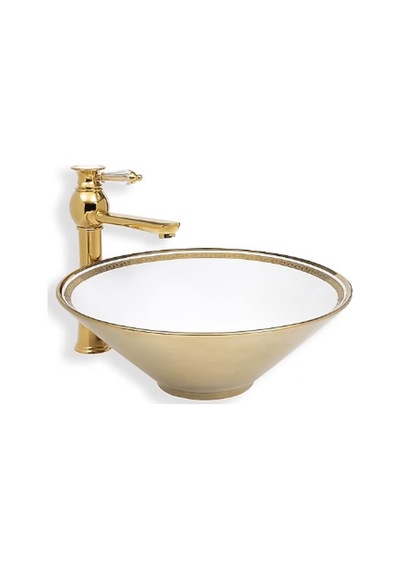 Tezgah Üstü Porselen Lavabo Gold