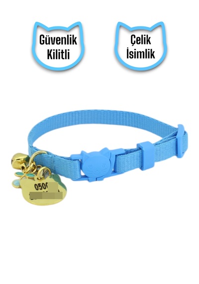İsimli, Güvenlik Kilitli Kedi Tasması- , İsimlikli Tasma Dzkkma