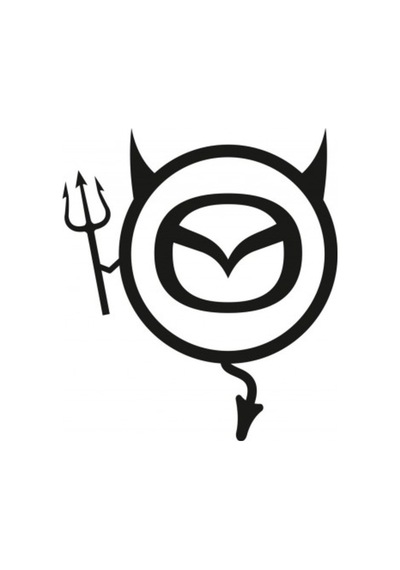 Mazda Araba Komik Şeytan Sticker Yapıştırma