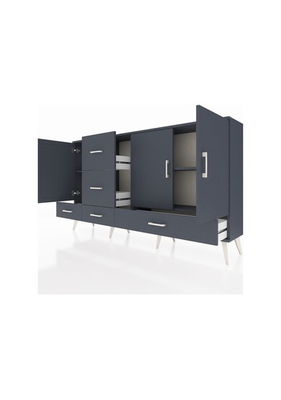 Arges Konsol 4 Raflı 5 Çekmeceli 3 Kapaklı 176x30x99 Antrasit-antrasit Antrasit - Antrasit Arges Konsol 4 Raflı 5 Çekmeceli 3 Kapaklı 176x30x99 Antrasit-antrasit Antrasit - Antrasit