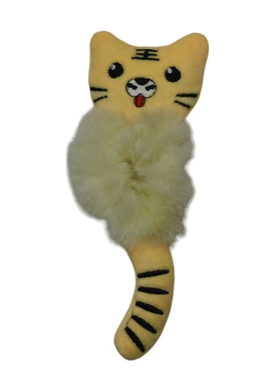 Lastikli Peluş Kedi Toka Sarı